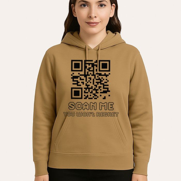 Funny Qr Scan Me Interactive Code For Humor Lovers Hoodie