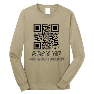 Funny Qr Scan Me Interactive Code For Humor Lovers Long Sleeve Shirt