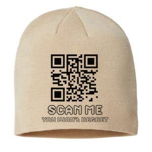 Funny Qr Scan Me Interactive Code For Humor Lovers Sustainable Beanie