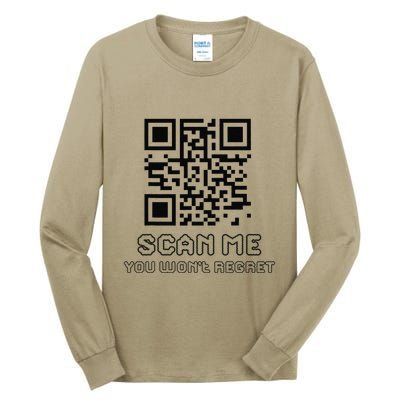 Funny Qr Scan Me Interactive Code For Humor Lovers Tall Long Sleeve T-Shirt