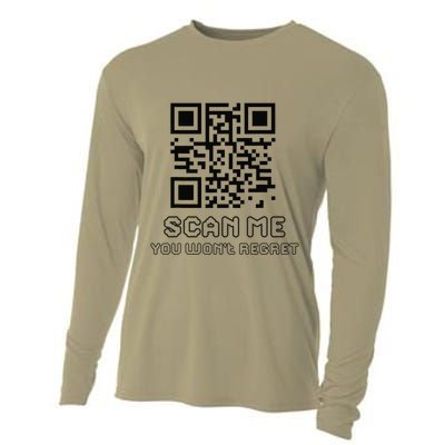 Funny Qr Scan Me Interactive Code For Humor Lovers Cooling Performance Long Sleeve Crew
