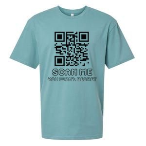 Funny Qr Scan Me Interactive Code For Humor Lovers Sueded Cloud Jersey T-Shirt