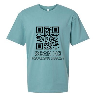 Funny Qr Scan Me Interactive Code For Humor Lovers Sueded Cloud Jersey T-Shirt