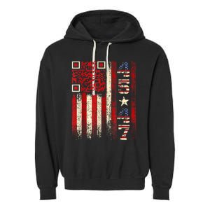 Funny Qr Scan Me President Trump 45/47 Trump Dancing Code Garment-Dyed Fleece Hoodie