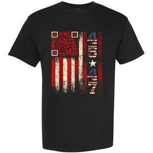 Funny Qr Scan Me President Trump 45/47 Trump Dancing Code Garment-Dyed Heavyweight T-Shirt