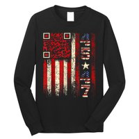 Funny Qr Scan Me President Trump 45/47 Trump Dancing Code Long Sleeve Shirt