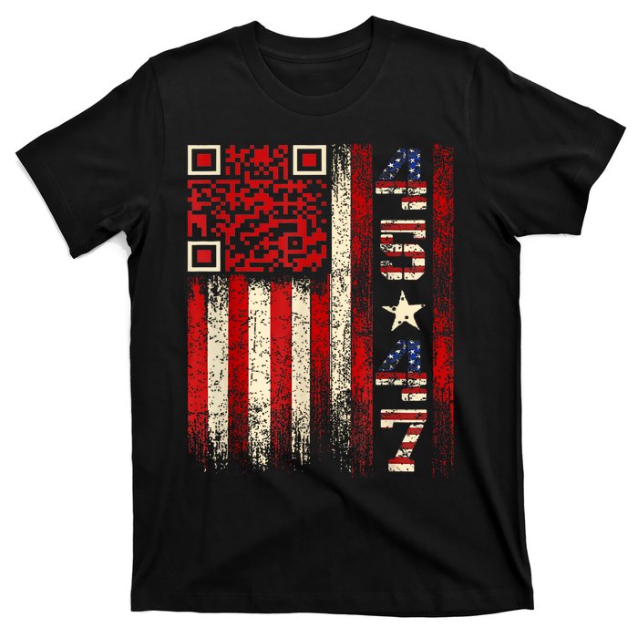 Funny Qr Scan Me President Trump 45/47 Trump Dancing Code T-Shirt