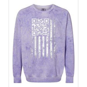 Funny Qr Scan Me President Trump 45 47 Trump Dancing Code Colorblast Crewneck Sweatshirt