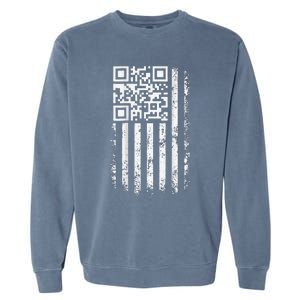 Funny Qr Scan Me President Trump 45 47 Trump Dancing Code Garment-Dyed Sweatshirt