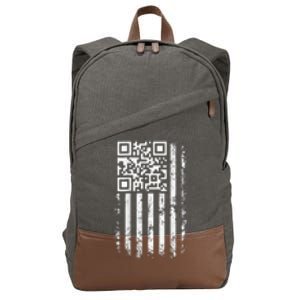 Funny Qr Scan Me President Trump 45 47 Trump Dancing Code Cotton Canvas Backpack