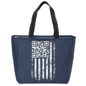 Funny Qr Scan Me President Trump 45 47 Trump Dancing Code Zip Tote Bag