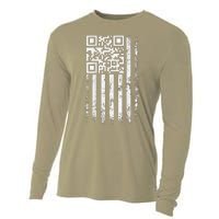 Funny Qr Scan Me President Trump 45 47 Trump Dancing Code Cooling Performance Long Sleeve Crew