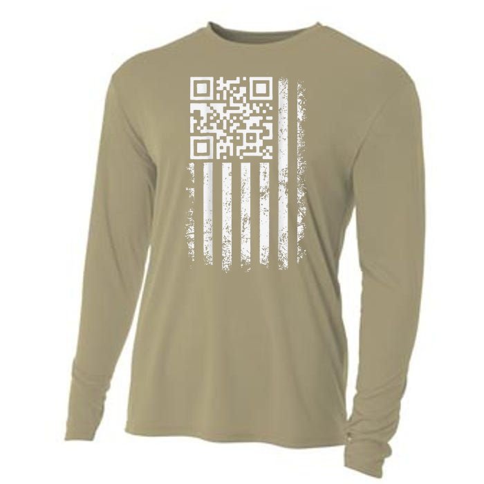 Funny Qr Scan Me President Trump 45 47 Trump Dancing Code Cooling Performance Long Sleeve Crew