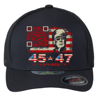 Funny Qr Scan Me President Trump 4547 Trump Dancing Code Flexfit Unipanel Trucker Cap