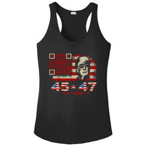 Funny Qr Scan Me President Trump 4547 Trump Dancing Code Ladies PosiCharge Competitor Racerback Tank