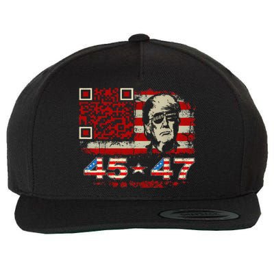 Funny Qr Scan Me President Trump 4547 Trump Dancing Code Wool Snapback Cap