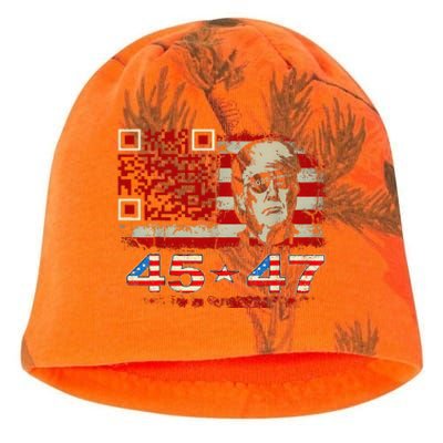 Funny Qr Scan Me President Trump 4547 Trump Dancing Code Kati - Camo Knit Beanie