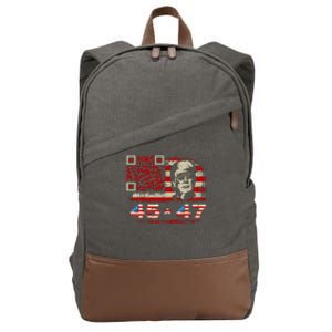 Funny Qr Scan Me President Trump 4547 Trump Dancing Code Cotton Canvas Backpack