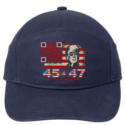 Funny Qr Scan Me President Trump 4547 Trump Dancing Code 7-Panel Snapback Hat