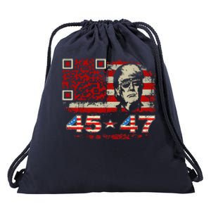 Funny Qr Scan Me President Trump 4547 Trump Dancing Code Drawstring Bag