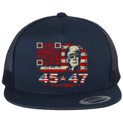 Funny Qr Scan Me President Trump 4547 Trump Dancing Code Flat Bill Trucker Hat