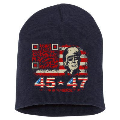 Funny Qr Scan Me President Trump 4547 Trump Dancing Code Short Acrylic Beanie