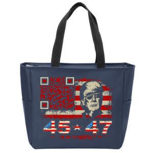 Funny Qr Scan Me President Trump 4547 Trump Dancing Code Zip Tote Bag