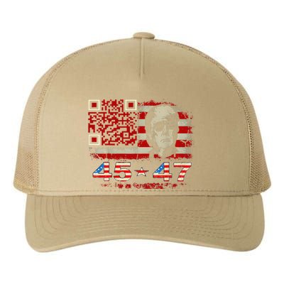 Funny Qr Scan Me President Trump 4547 Trump Dancing Code Yupoong Adult 5-Panel Trucker Hat