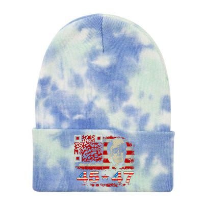 Funny Qr Scan Me President Trump 4547 Trump Dancing Code Tie Dye 12in Knit Beanie