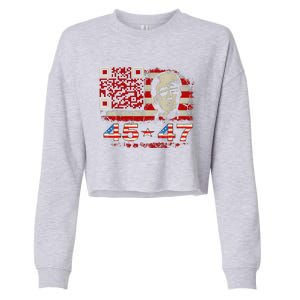 Funny Qr Scan Me President Trump 4547 Trump Dancing Code Cropped Pullover Crew