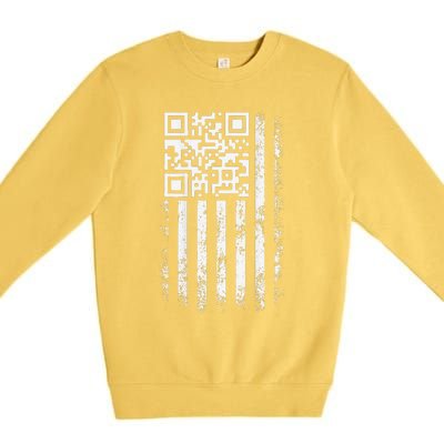 Funny Qr Scan Me President Trump 4547 Trump Dancing Code Gift Premium Crewneck Sweatshirt