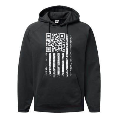 Funny Qr Scan Me President Trump 4547 Trump Dancing Code Gift Performance Fleece Hoodie