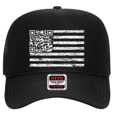 Funny Qr Scan Me President Dancing Code Usa Flag Trucker Hat