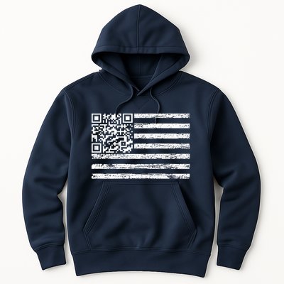 Funny Qr Scan Me President Dancing Code Usa Flag Hoodie