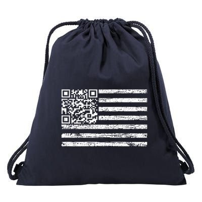 Funny Qr Scan Me President Dancing Code Usa Flag Drawstring Bag