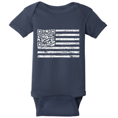 Funny Qr Scan Me President Dancing Code Usa Flag Baby Bodysuit