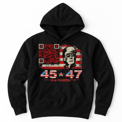 Funny Qr Scan Me President Trump 4547 Trump Dancing Code Hoodie