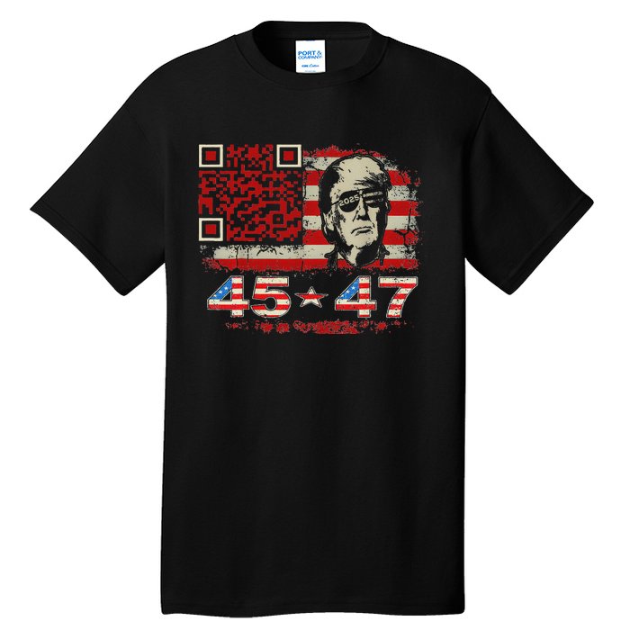 Funny Qr Scan Me President Trump 4547 Trump Dancing Code Tall T-Shirt