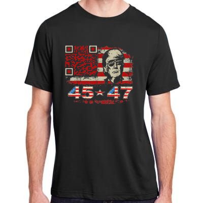 Funny Qr Scan Me President Trump 4547 Trump Dancing Code Adult ChromaSoft Performance T-Shirt