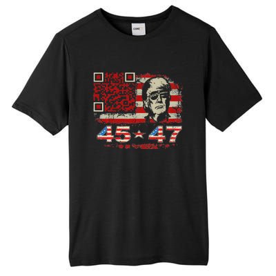 Funny Qr Scan Me President Trump 4547 Trump Dancing Code Tall Fusion ChromaSoft Performance T-Shirt