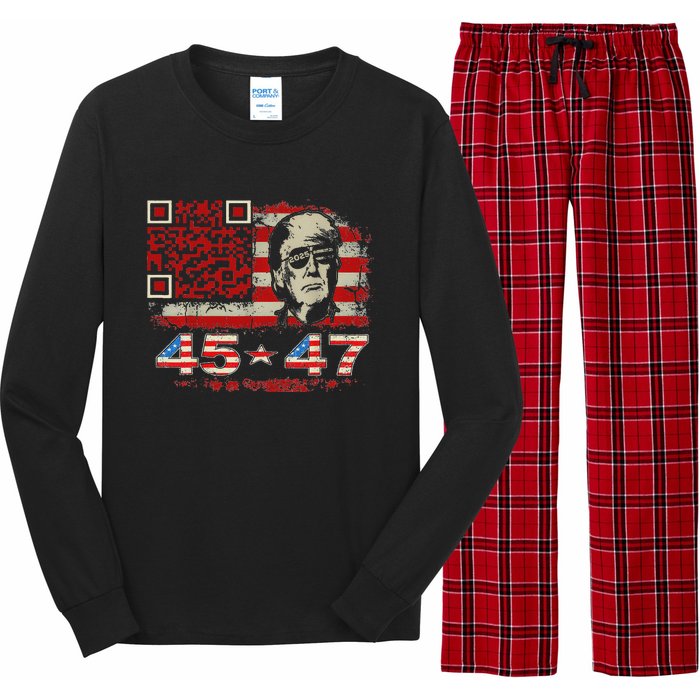 Funny Qr Scan Me President Trump 4547 Trump Dancing Code Long Sleeve Pajama Set