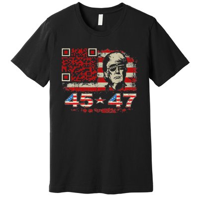 Funny Qr Scan Me President Trump 4547 Trump Dancing Code Premium T-Shirt