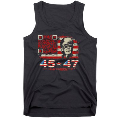 Funny Qr Scan Me President Trump 4547 Trump Dancing Code Tank Top