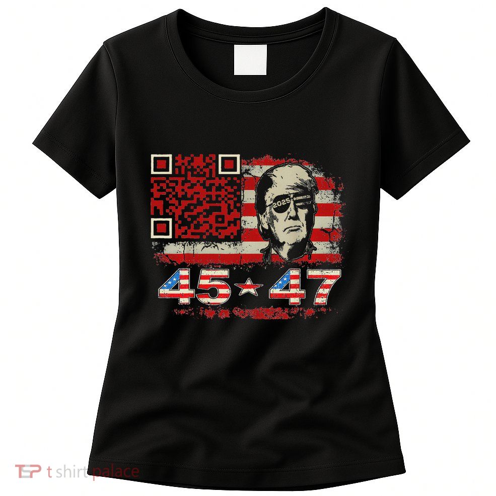 Funny Qr Scan Me President Trump 4547 Trump Dancing Code Women's T-Shirt