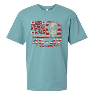 Funny Qr Scan Me President Trump 4547 Trump Dancing Code Sueded Cloud Jersey T-Shirt