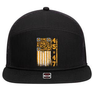 Funny Qr Scan Me President Trump 4547 Trump Dancing Code 7 Panel Mesh Trucker Snapback Hat