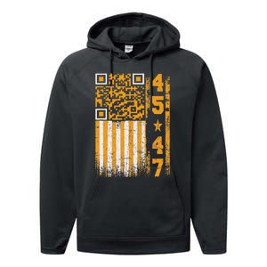 Funny Qr Scan Me President Trump 4547 Trump Dancing Code Performance Fleece Hoodie