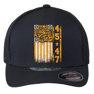 Funny Qr Scan Me President Trump 4547 Trump Dancing Code Flexfit Unipanel Trucker Cap