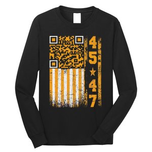 Funny Qr Scan Me President Trump 4547 Trump Dancing Code Long Sleeve Shirt