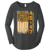 Funny Qr Scan Me President Trump 4547 Trump Dancing Code Women's Perfect Tri Tunic Long Sleeve Shirt